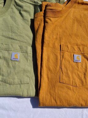 Two Carhartt Women's Heavyweight Short Sleeve Tee Shirts Loose Fit 3X
